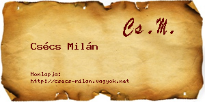 Csécs Milán névjegykártya