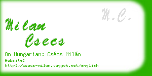milan csecs business card